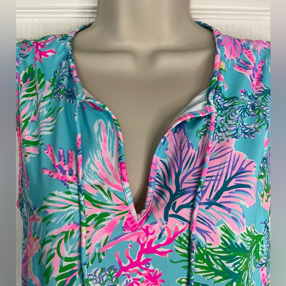 LIKE NEW🪷Lilly Pulitzer🪷Johana Swim Cover-Up Cestra blue Cay To My Heart - Picture 6 of 16